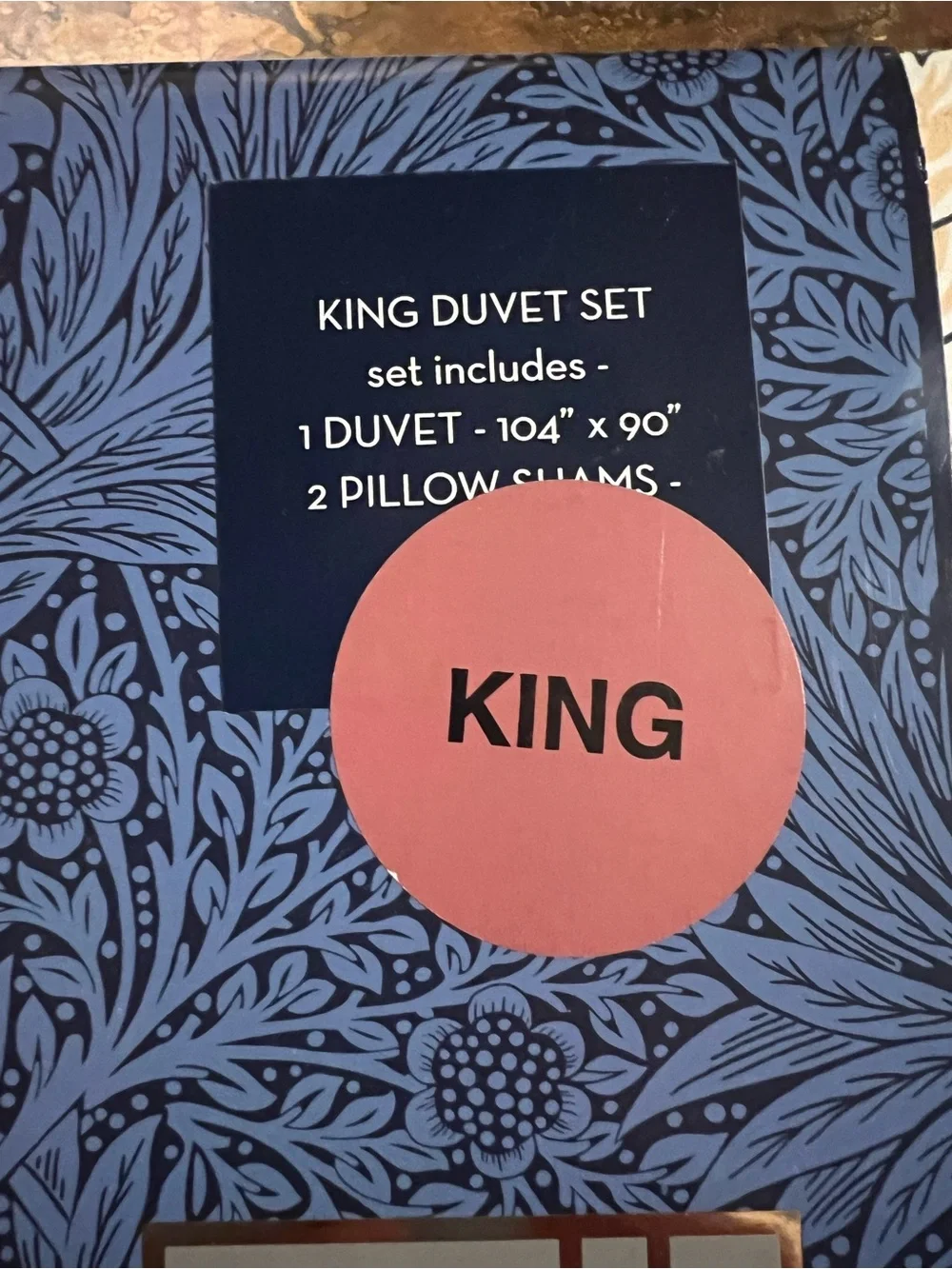 WILLIAM MORRIS Hyacinth  - Leaf Green Cotton Duvet Cover King Size - Brand New